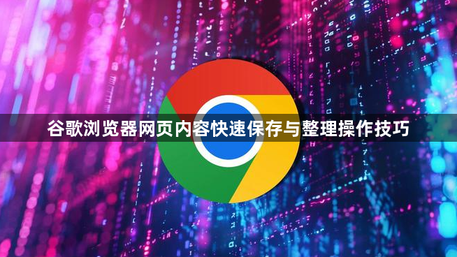 谷歌浏览器网页内容快速保存与整理操作技巧1