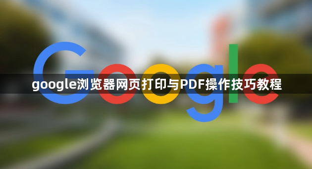 google浏览器网页打印与PDF操作技巧教程1