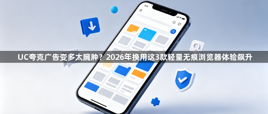 UC夸克广告变多太臃肿？2026年换用这3款轻量无痕浏览器体验飙升1