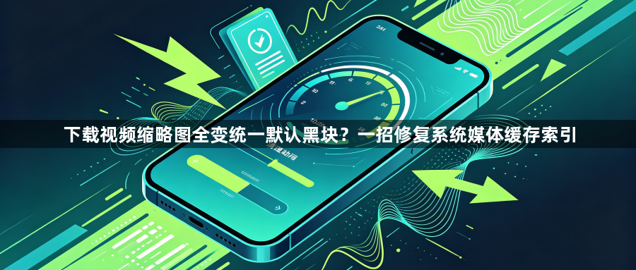 下载视频缩略图全变统一默认黑块？一招修复系统媒体缓存索引1