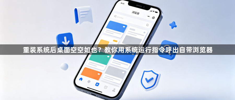 重装系统后桌面空空如也？教你用系统运行指令呼出自带浏览器1