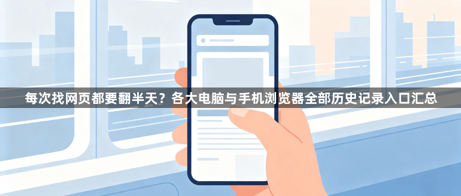 每次找网页都要翻半天？各大电脑与手机浏览器全部历史记录入口汇总1